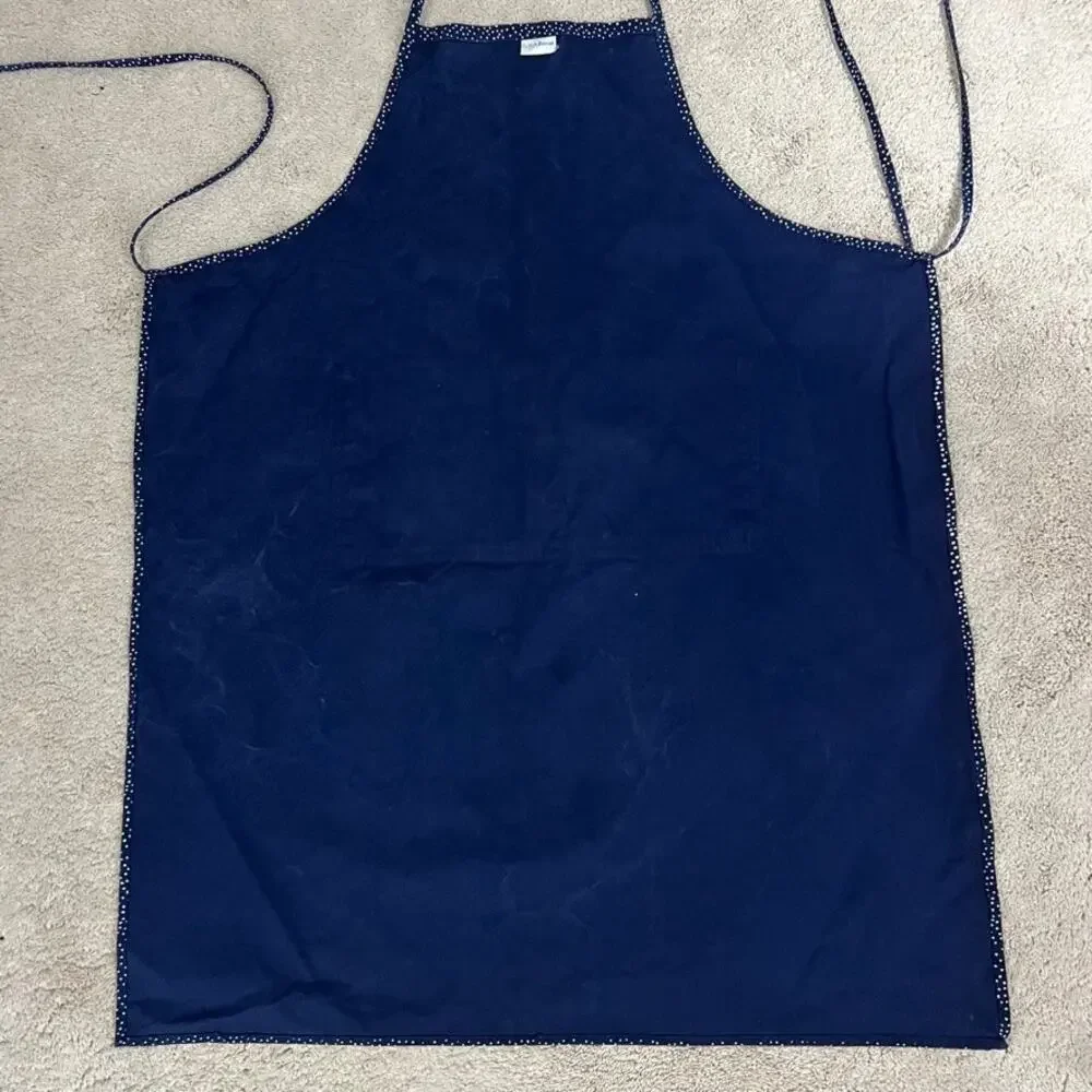 Crate & Barrel Blue Kitchen Apron Cotton